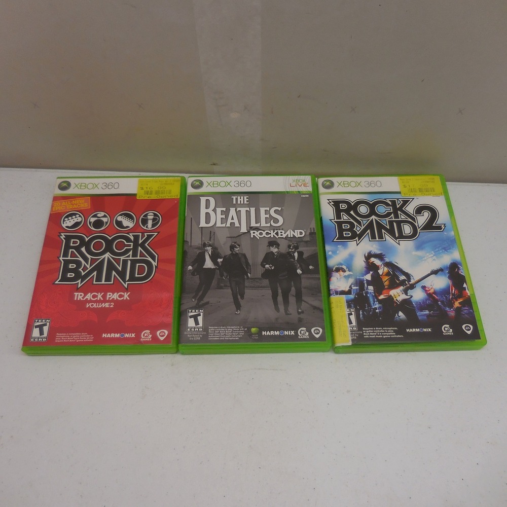 Rock Band Xbox 360 Bundle Beatles Rock Band 2 Track Pack Vol 2 3-Game Lot